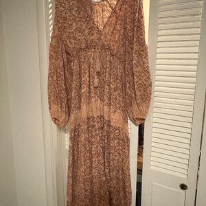 Ulla Johnson Long Sleeve Brown Dress